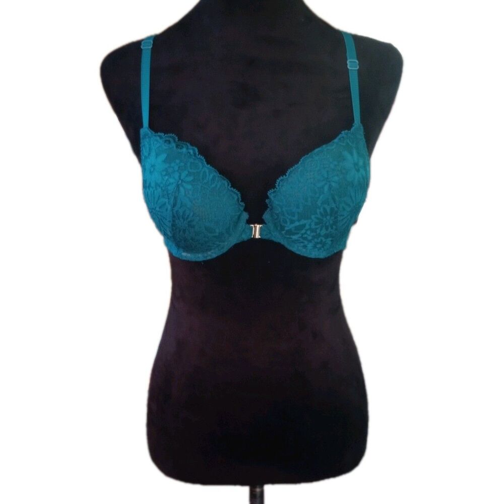 Auden Women's 34A Green Lace Push Up Demi Coverage Racerback Bra, NWT